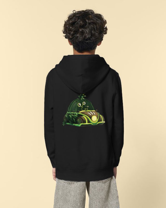 Vêtement biologique durable - Sweat enfant unisexe noir - Pull Sweat à capuche homme - Certifié GOTS, FairWear Leader, Vegan, Oeko-Tex, GRS Global recycled Standard