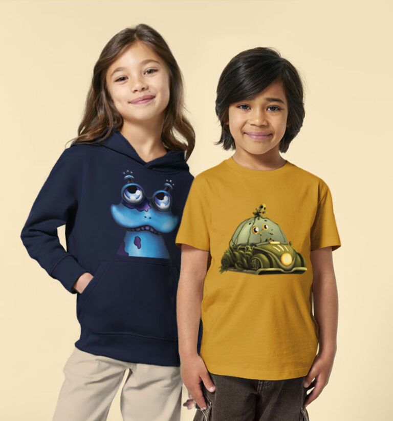 Vêtements biologiques durables - Enfant - Illustrations originales Cosmotitik - Sweat bio enfant - T shirt bio enfant