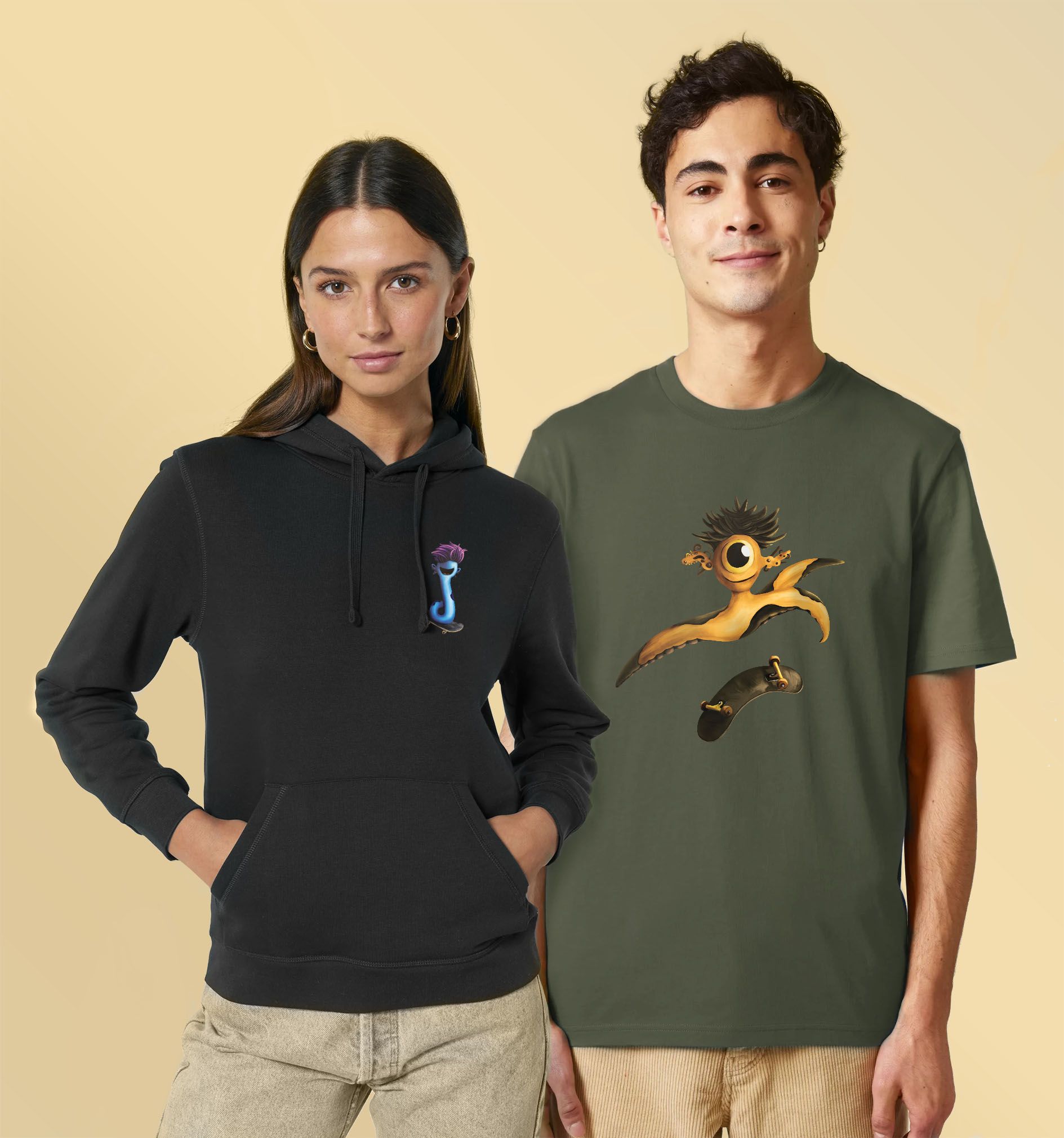 Vêtements biologiques durables - Unisexe - Homme - Sweat bio unisexe homme - T shirt bio unisexe homme - Illustrations originales Cosmotitik